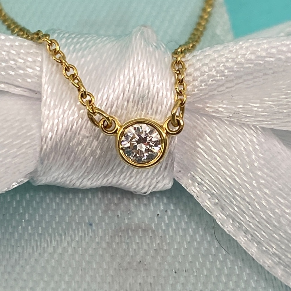 Tiffany & Co Elsa Peretti .10 carat  Diamond by the Yard 16” Necklace - Picture 4 of 8